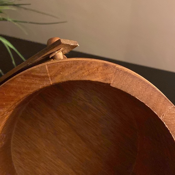 Vintage wood barrel ice bucket with cover - Picture 13 of 16